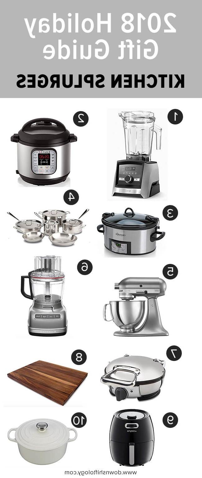 Weihnachtsgeschenkführer 2024: Eine Collage von luxuriösen Küchen-Highlights, darunter Standmixer, Schnellkochtopf und Profi-Topfsets.