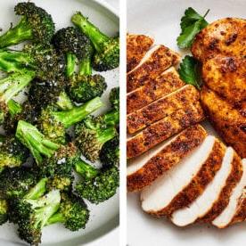 Einfache Heißluftfritteusen-Rezepte zum Immer-wieder-Zubereiten 14 Air fryer recipes featuring chicken breast and broccoli.