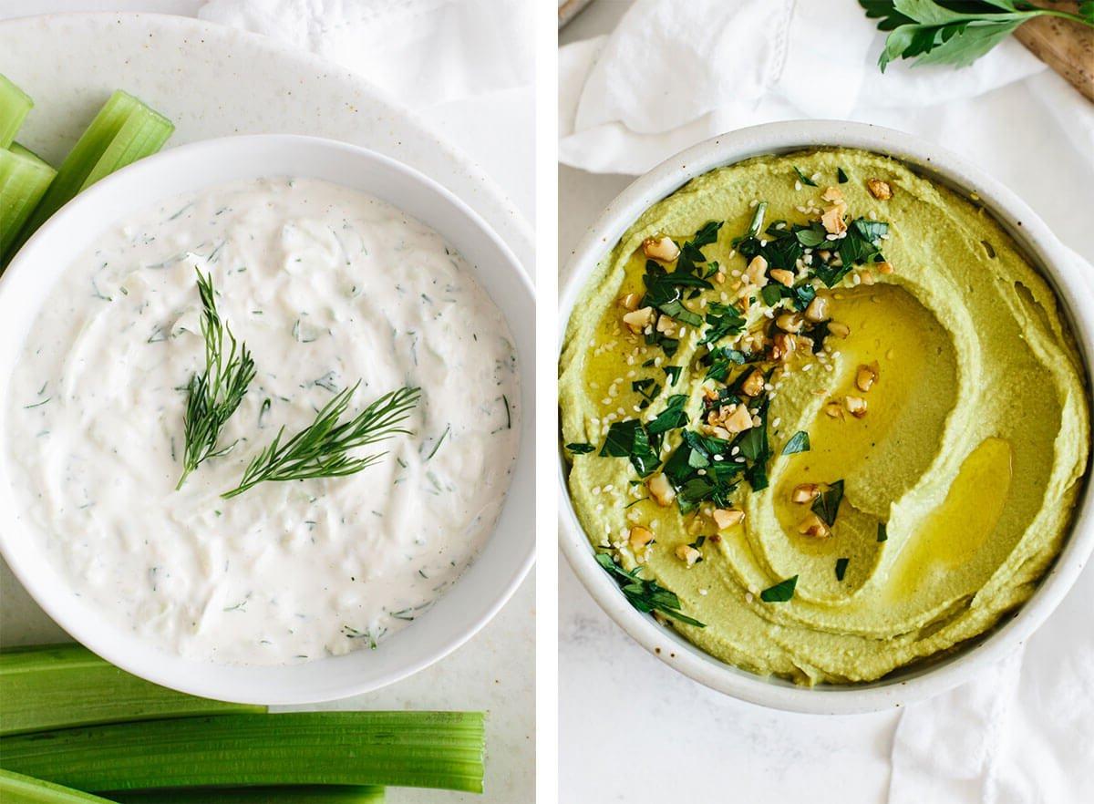 Lassen Sie sich von einfachen, vegetarischen Rezepten inspirieren! Wählen Sie aus wärmenden Suppen, proteinreichen Abendessen, herzhaften Frühstücksideen und allem dazwischen! Vegetarische Rezepte mit Hummus und Tzatziki