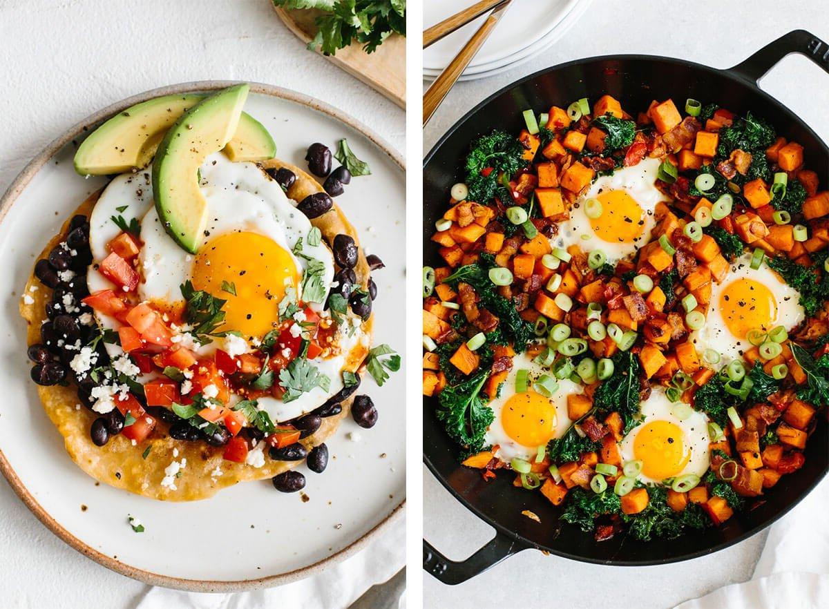 Von Frühstück bis Abendessen sind dies die besten Ei-Rezepte, die beweisen, dass Eier wirklich alles können, um einfache und geschmackvolle Mahlzeiten zu kreieren! Beste Ei-Rezepte mit Süßkartoffel-Hash und Huevos Rancheros.