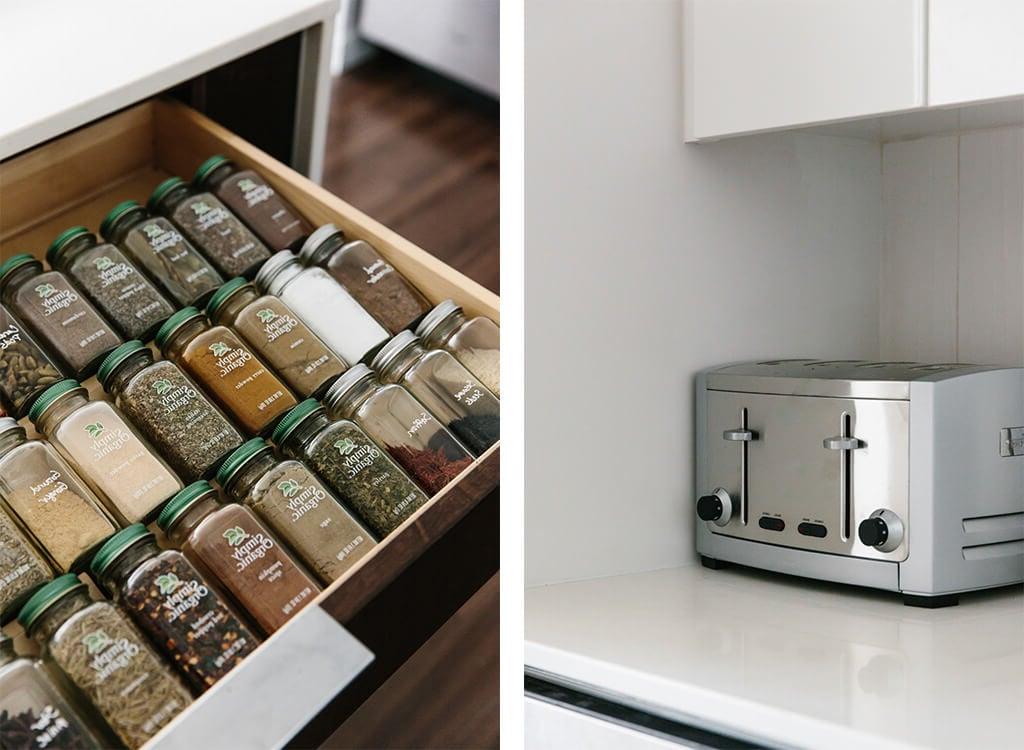 Meine Küche ist eine Mischung aus gemütlichem Minimalismus, warmer Moderne, skandinavischem und SoCal-Design. Hier sind 8 Tipps, die Ihnen helfen, Ihre Küche zu reinigen, aufzuräumen und ein wenig Minimalismus zu leben.