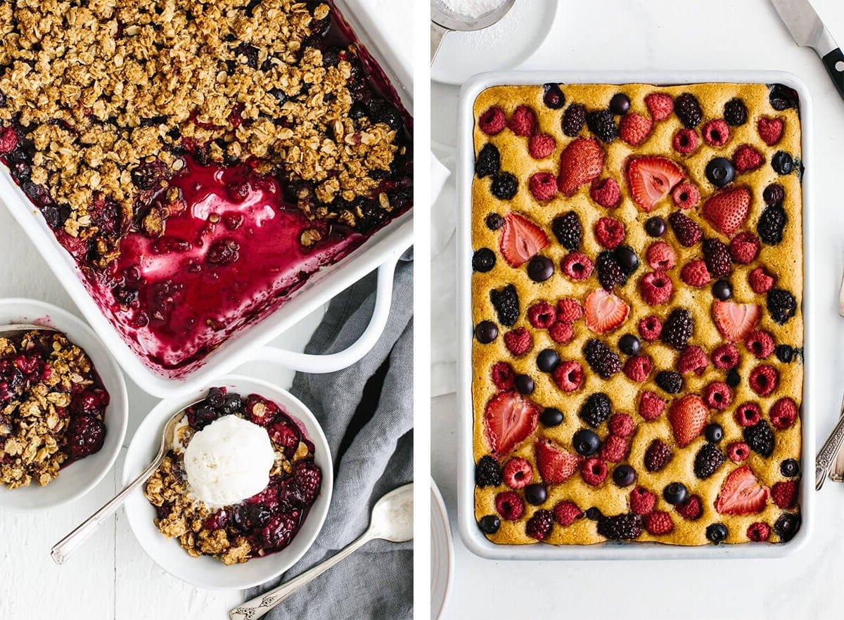 Den Sommer einläuten mit den besten Festtagsrezepten, darunter Grill-Klassiker, beliebte Beilagen und fruchtige Desserts! Sommerliche Rezepte mit Beerenblechkuchen und Beeren-Crumble.
