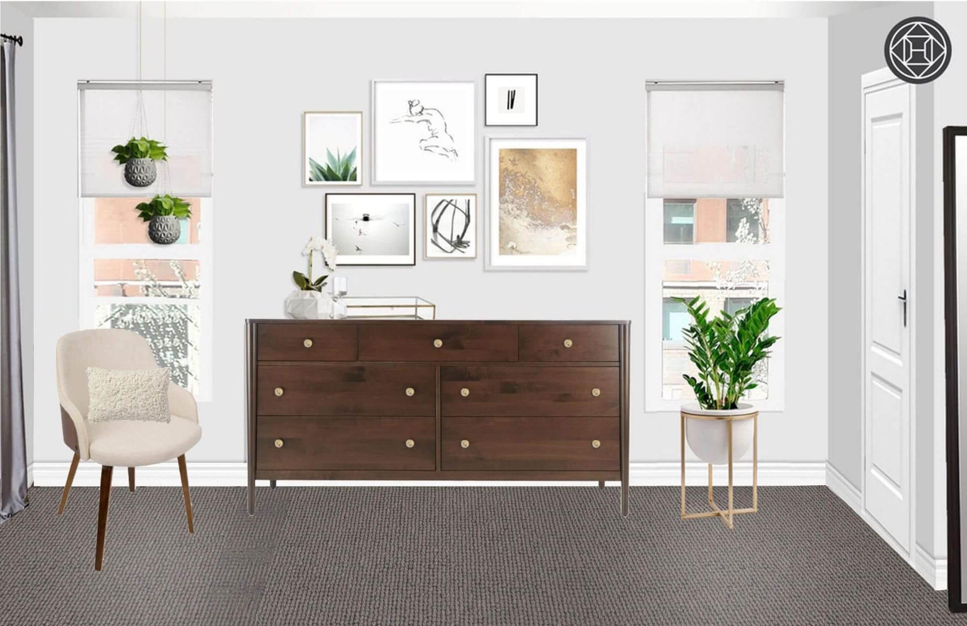 Mein modernes und minimalistisches Schlafzimmerdesign und -dekor. Mein Einrichtungsstil ist eine Mischung aus Minimalismus, Mid-Century Modern, Skandinavien und SoCal-Flair.