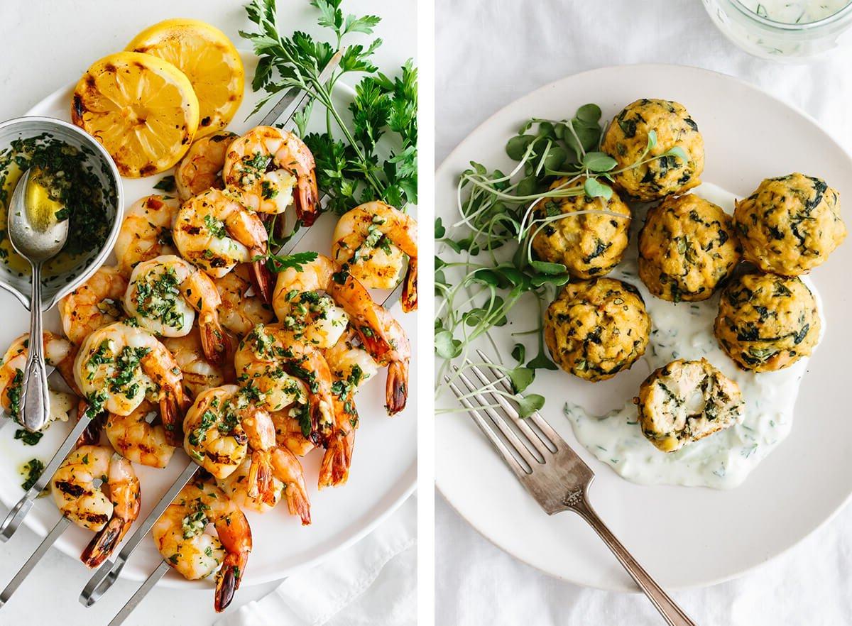 Diese Whole30 Mittagessen Ideen sind alles andere als langweilig! Erleben Sie eine Explosion an Farben und Aromen mit lebendigen Salaten, saftigen Fleischgerichten und köstlichen Meeresfrüchten, ergänzt durch die besten Gemüsebeilagen, die sich auch perfekt als Abendessen eignen. Whole30 Thunfisch-Fleischbällchen und gegrillte Garnelen-Spieße.