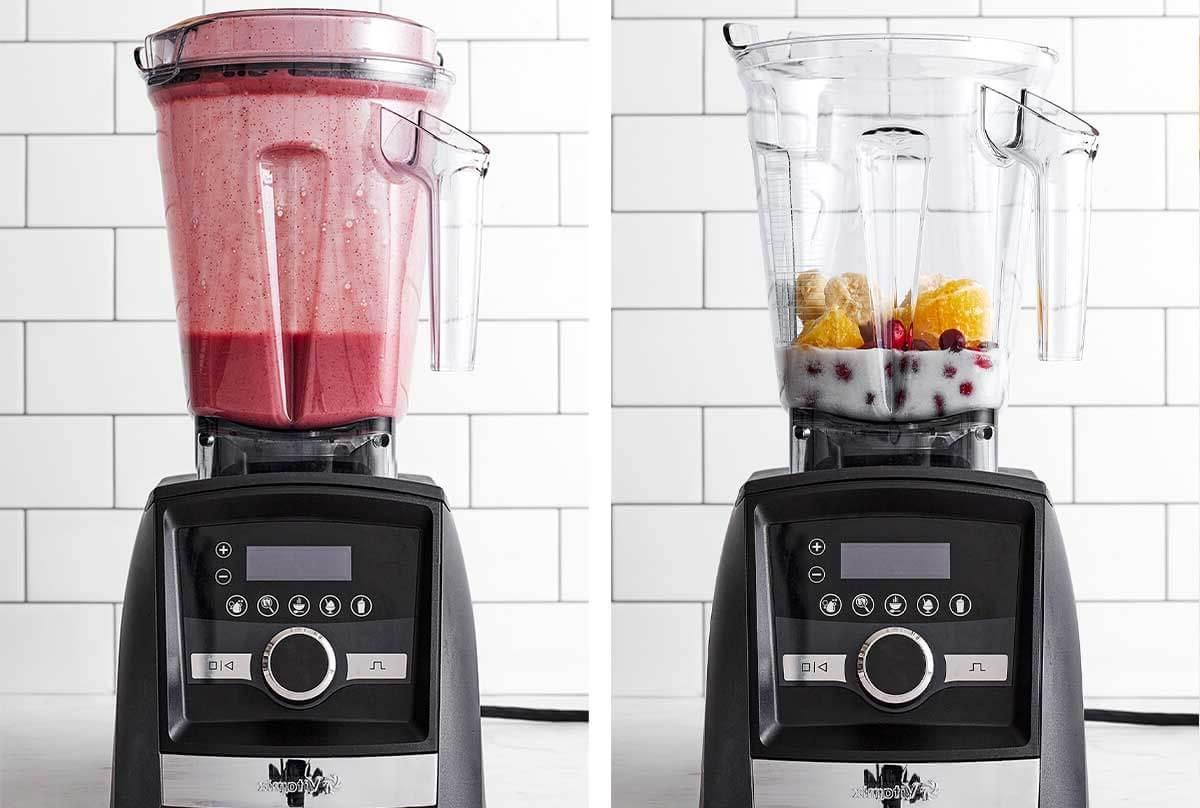 Preiselbeer-Smoothie im Mixer pürieren