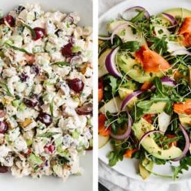 Über 40 einfache und gesunde Salatrezepte 11 Salatrezepte mit Hähnchensalat und Lachssalat