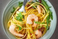 Effortless 15-Minute Shrimp and Arugula Spaghetti