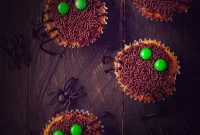 Spooky Licorice-Legged Spider Cupcakes