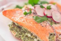 Creamy Spinach & Celery Stuffed Salmon