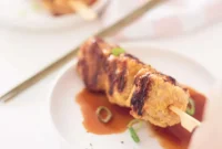 Perfectly Juicy Japanese Tsukune Chicken Meatball Skewers with Teriyaki Glaze