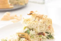 Golden Chicken Leek Rice Quiche