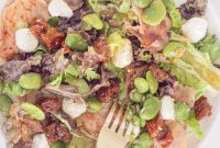 Spring Broad Bean, Bacon, and Goat Cheese Salad