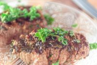 Green Herb Marinated Grilled Flat Iron Steak