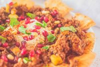 Hearty Zucchini Fatteh with Spiced Beef