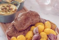 Hearty Rump Steak with Tangy Goat Cheese Broccoli Quiche