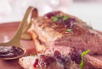 Golden Seared Duck with Ruby Cranberry Compote