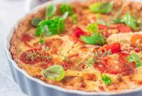 Savory Tomato Brie Quiche with Garden Herbs