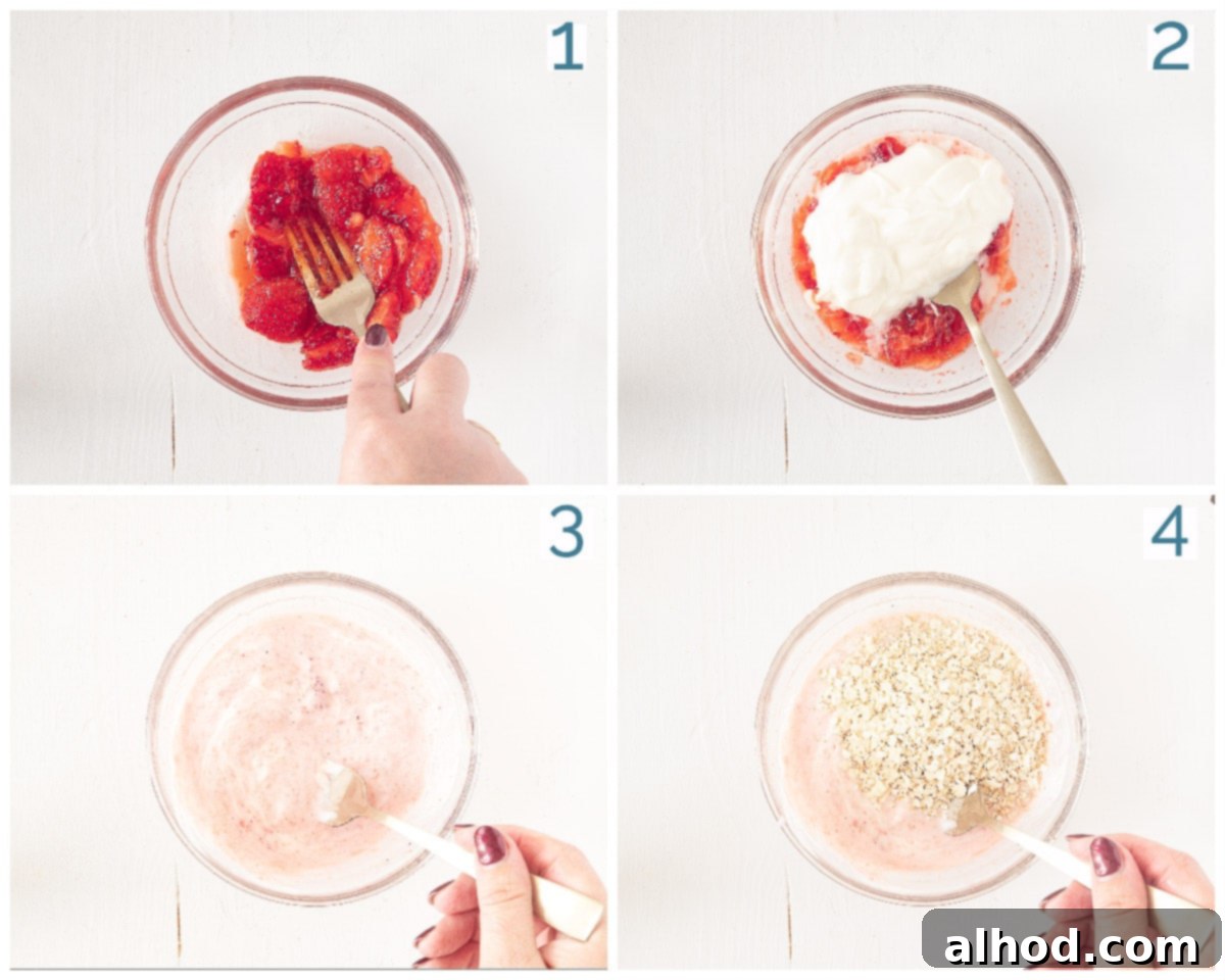 Creamy Strawberry Oat Smoothie Bowl 4 Preparation 4 steps Smoothie bowl with Strawberries