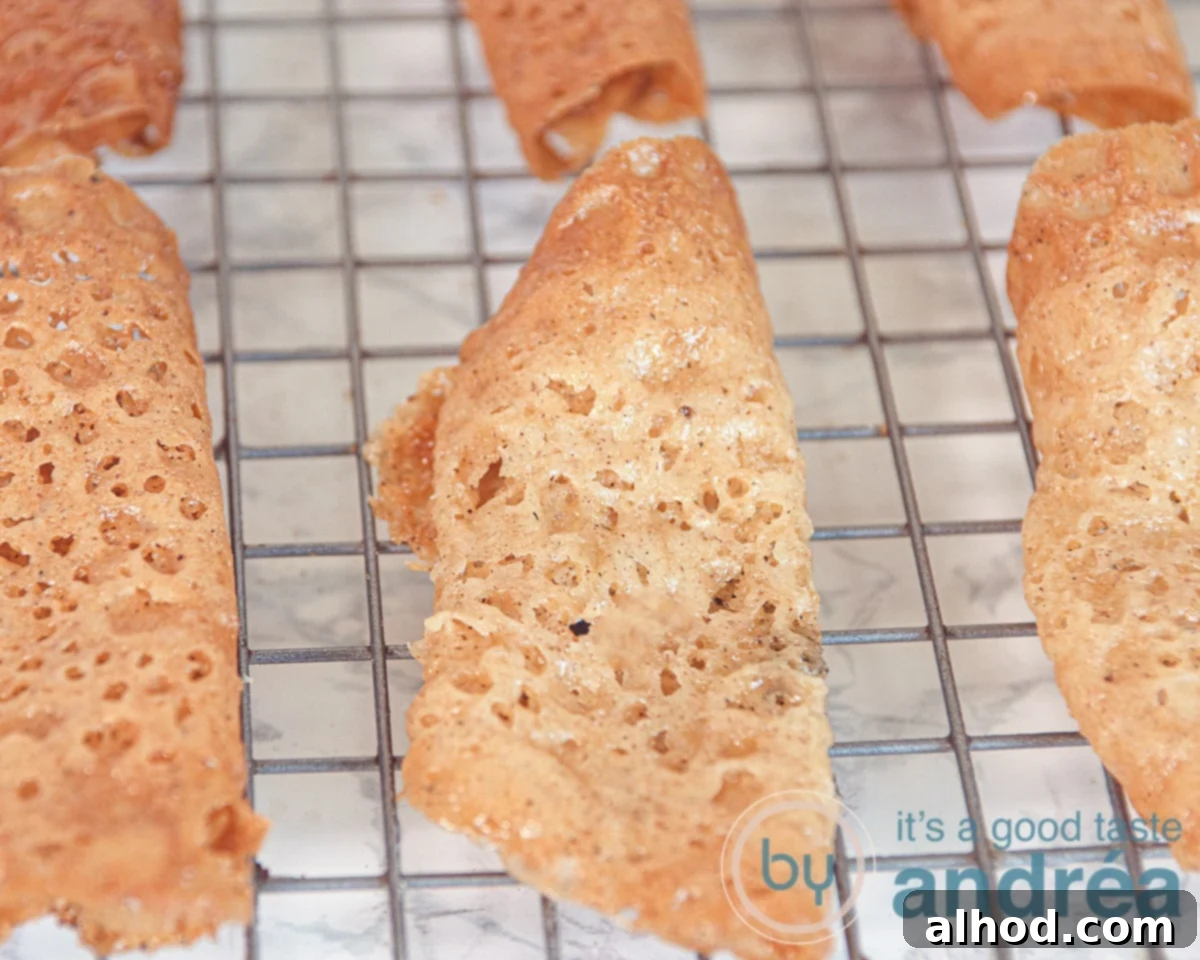 Easy Honey Lace Tuiles Recipe 7 Let the honey lace cookies cool down on a rack