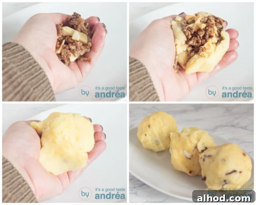 Homemade Beef Papa Rellena 6 Prepare the papas rellenas in four steps