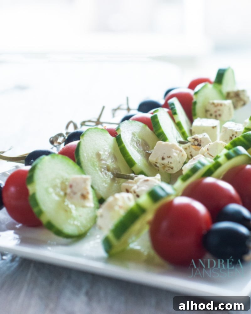 Greek Salad on a Stick 2 Griekse salade spiesen