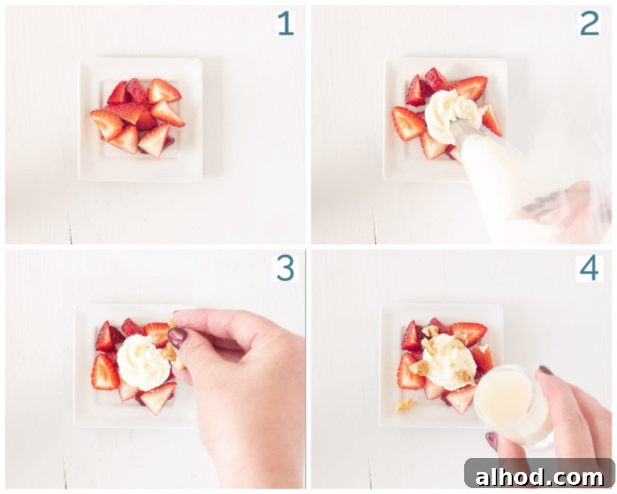 3-Ingredient Strawberry Cream Cheese Dream 4 4 preparation steps strawberry cream cheese dessert