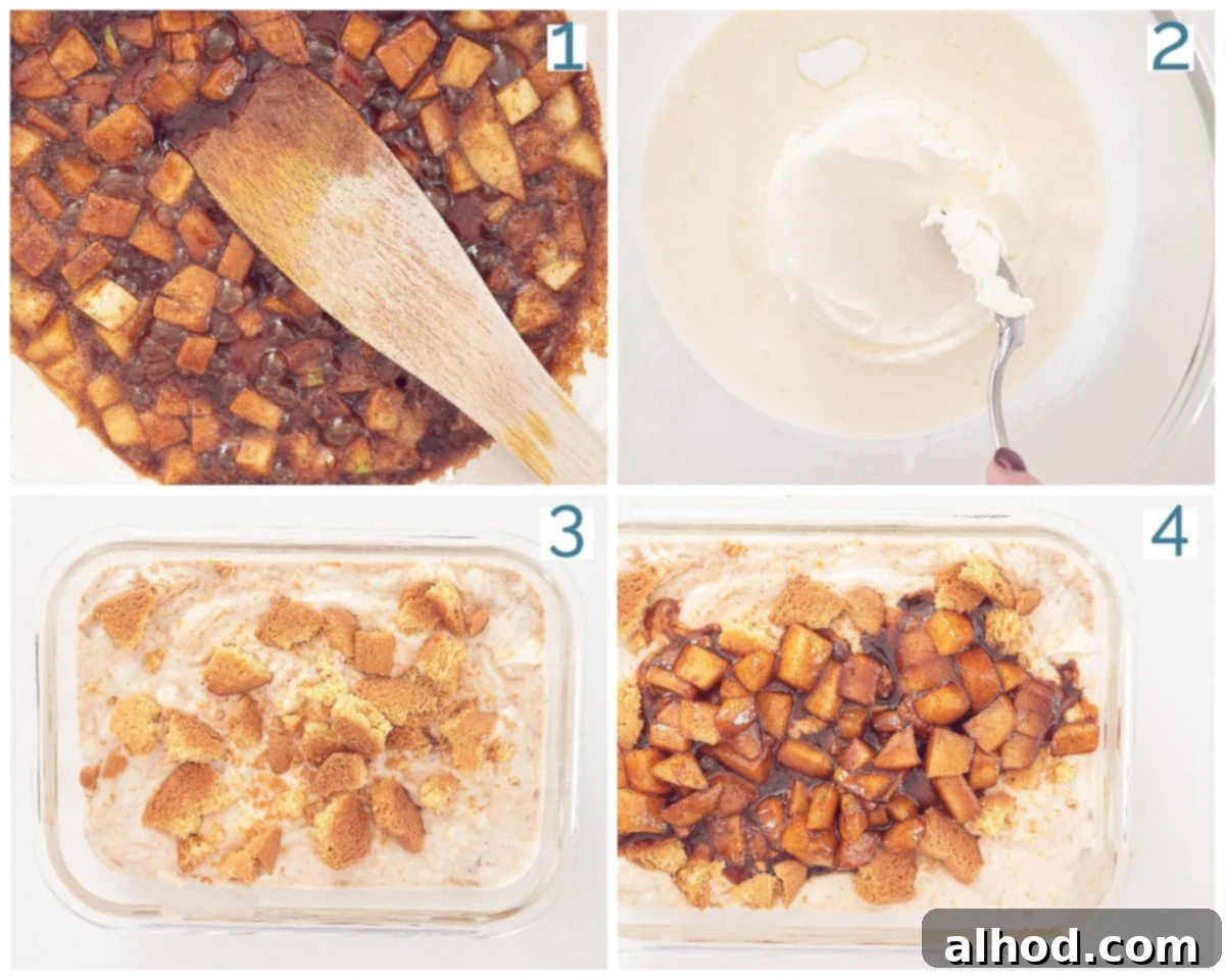 Easy Apple Pie Ice Cream 4 4 photos preparation collage Apple pie Ice cream