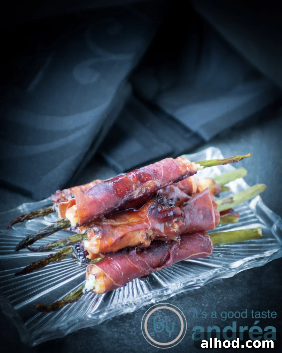 Grilled Asparagus with Prosciutto and Creamy Boursin 3 Gegrilde asperges prosciutto boursin - Grilled Asparagus with Boursin and Prosciutto