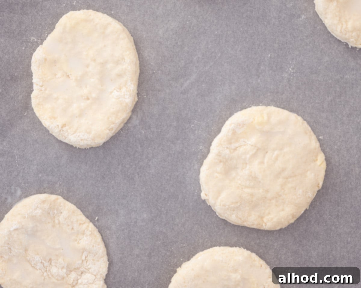 Strawberry and Cream Scones 7 A baking tray filled with unbaked scones.