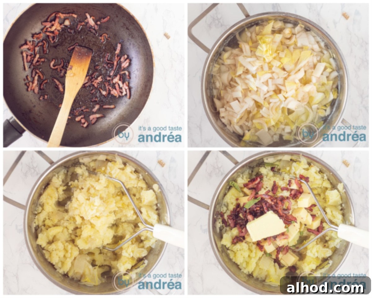 Kid-Approved Belgian Endive Casserole 6 preparation steps for the chicory potato mash