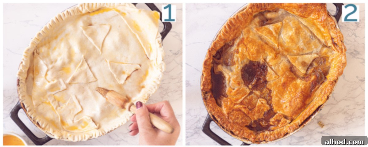 Hearty Guinness Steak Pie 5 Pour Guinness in the casserole