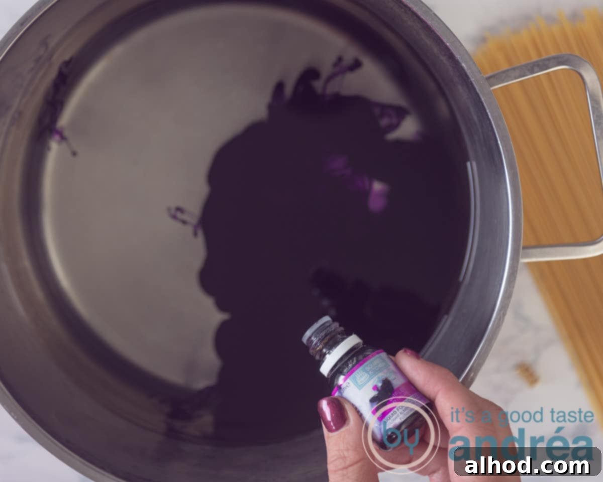Monster Mash Spaghetti Bolognese 7 Add purple food color to the water
