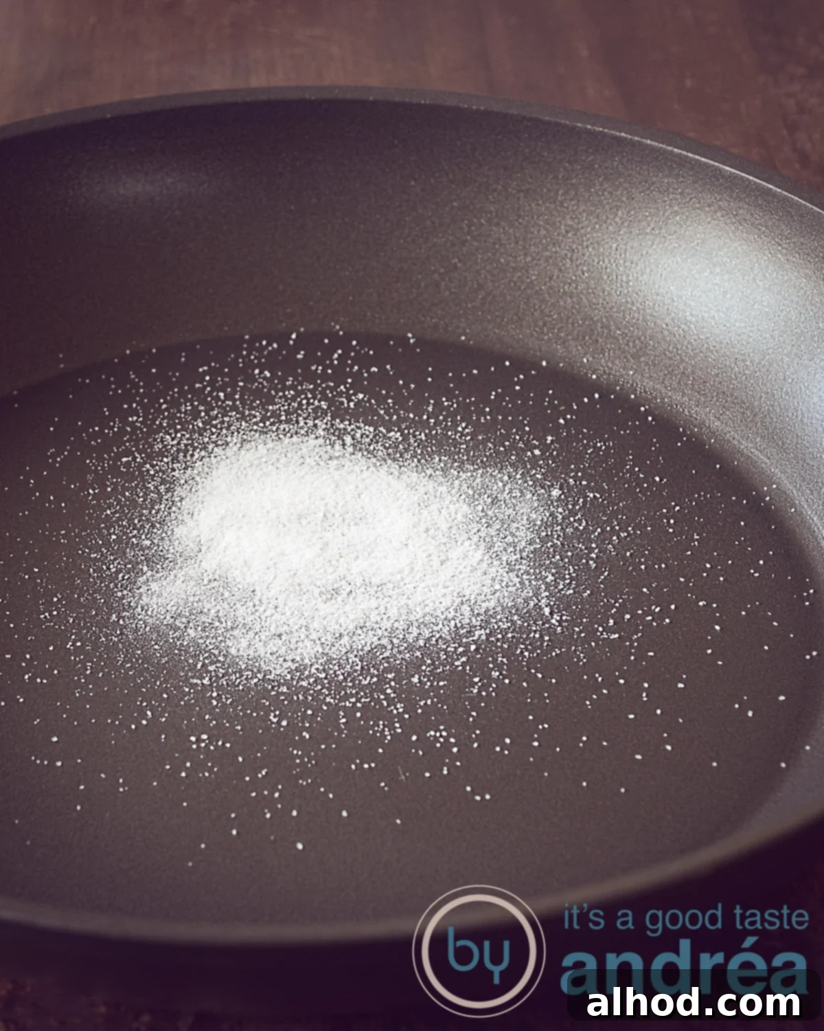 Sparkling Dishes, Zero Stress 7 Some salt in a skillet.