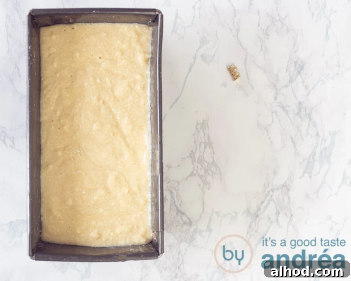 Moist Tangerine Yogurt Pound Cake 6 batter tangerine cake in a cake tin