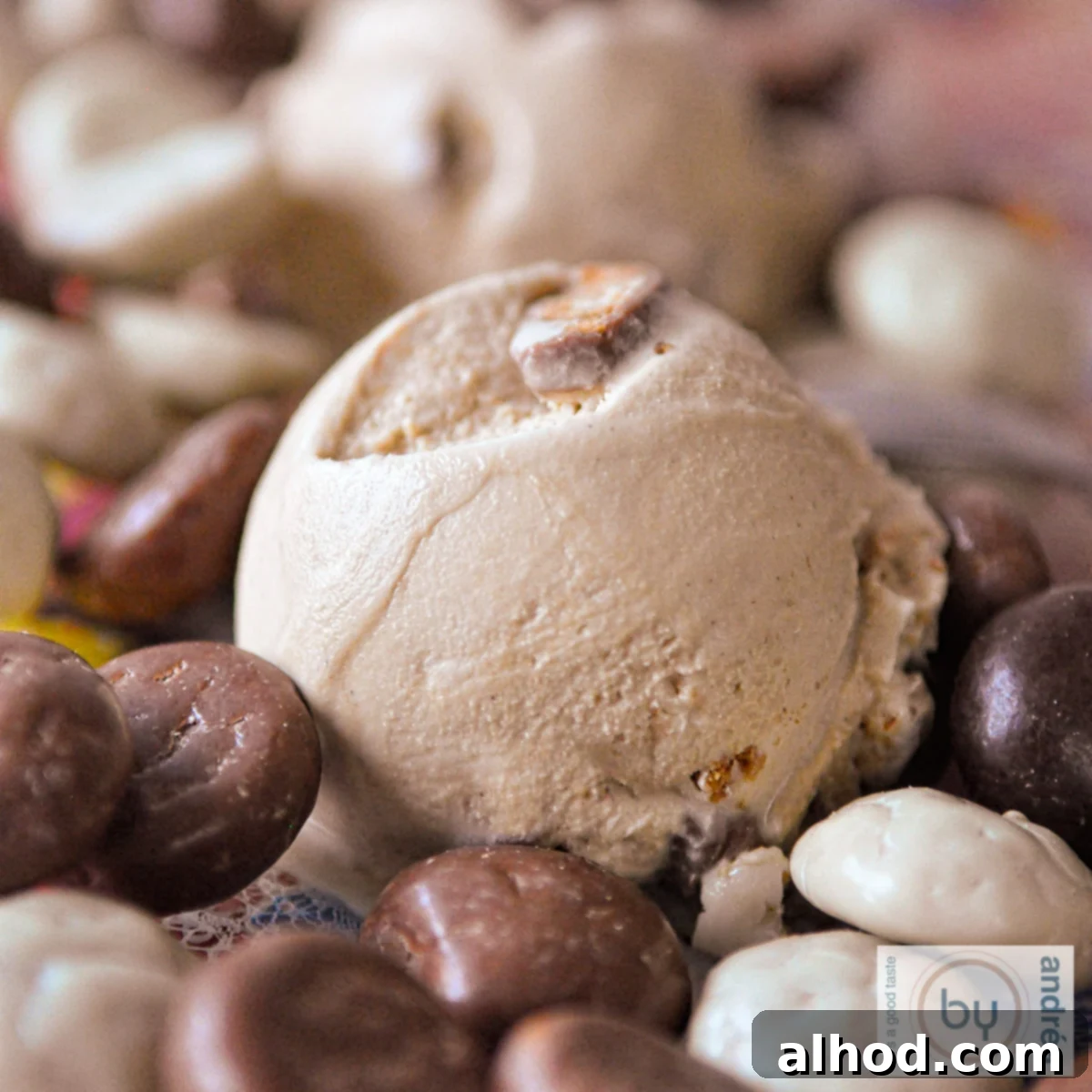 Delicious Homemade Pepernoten Ice Cream 3 Sinterklaas chocolate pepernoten ice cream on a layer of pepernoten