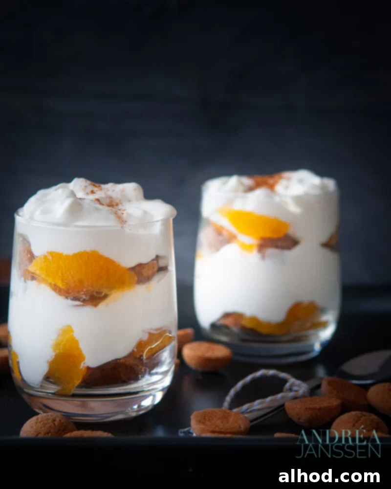 Spiced Pepernoten Tangerine Tiramisu 3 two glasses of pepernoten tangerine tiramisu in between pepernoten