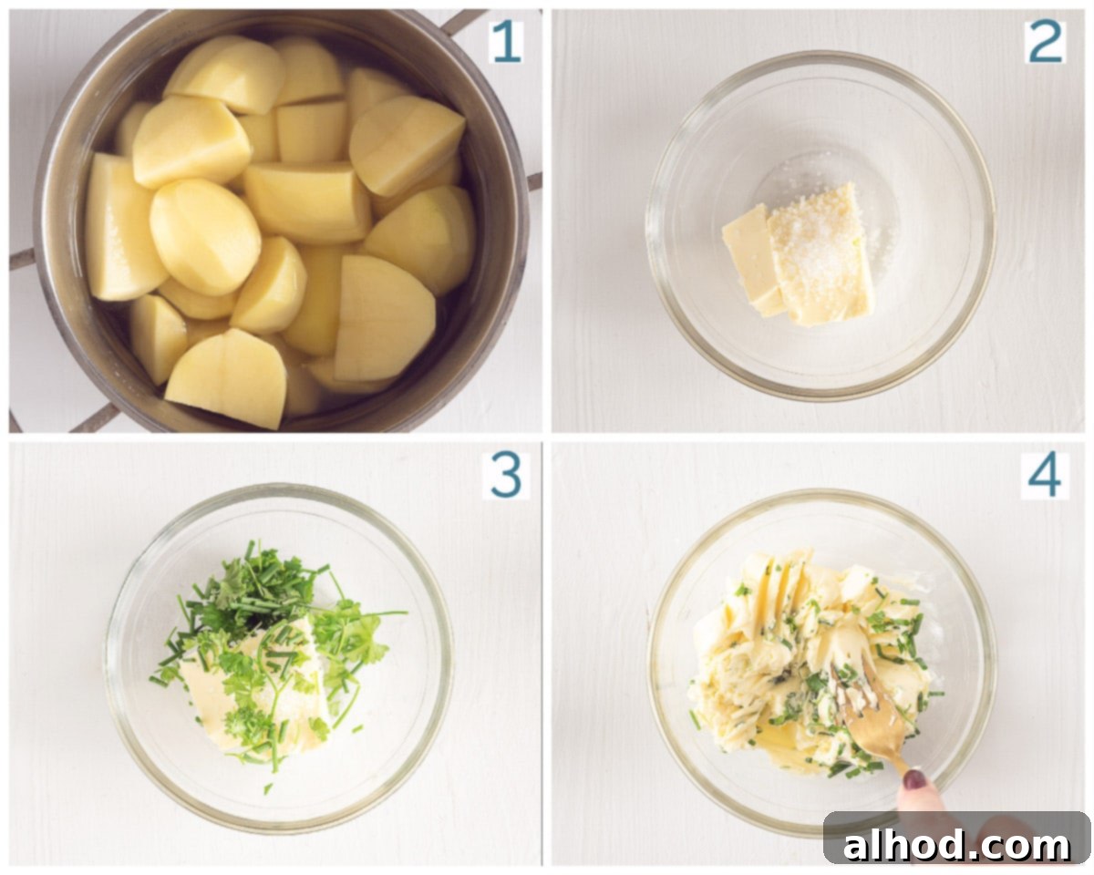 Buttery Parsley Potatoes 4 preparation 4 photos Boiled Potatoes with Parsley Butter