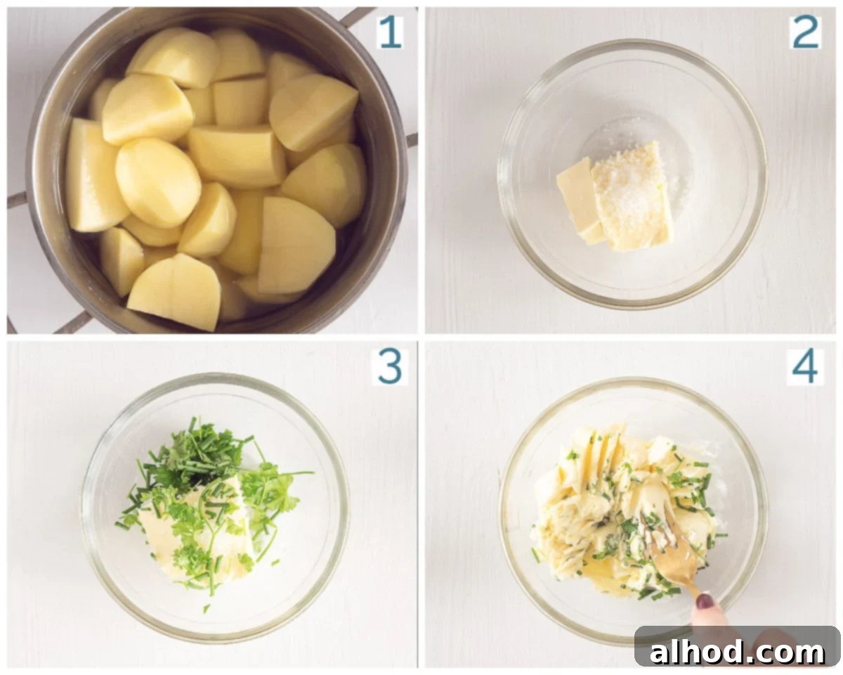 Buttery Parsley Potatoes 4 preparation 4 photos Boiled Potatoes with Parsley Butter