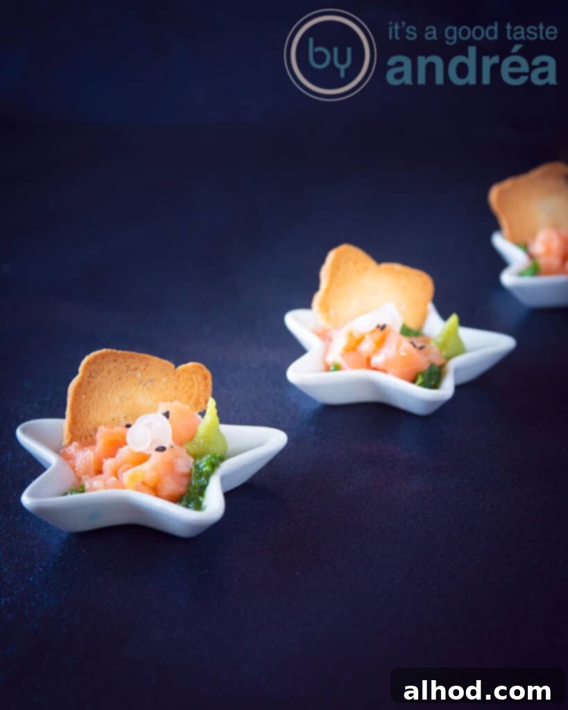 Arugula Infused Salmon Morsels 5 Christmas amuse bouche salmon in arugula oil