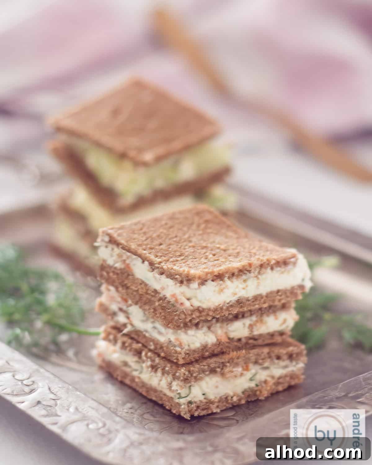 Elevated Rye Sandwiches 2 zebra, sandwiches met zalm en komkommer