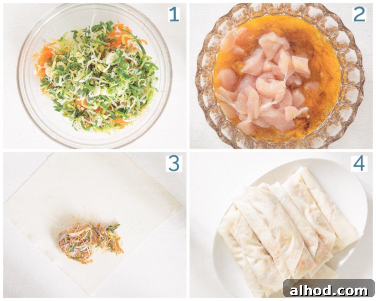 Chicken Lumpia 4 4 collage photo preparation Make your own chicken lumpia
