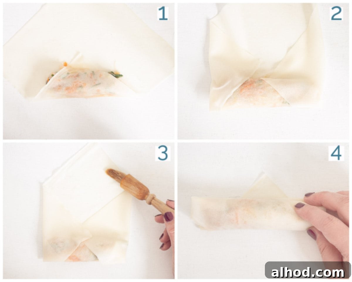 Chicken Lumpia 5 4 collage photo how to roll lumpia