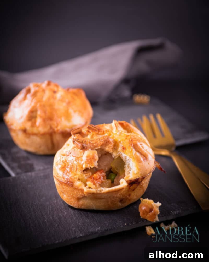 Mini Chicken Pot Pies 3 Kip pastei muffin