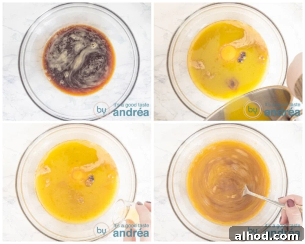 Espresso Muffins Recipe 5 Mix the liquids in four steps