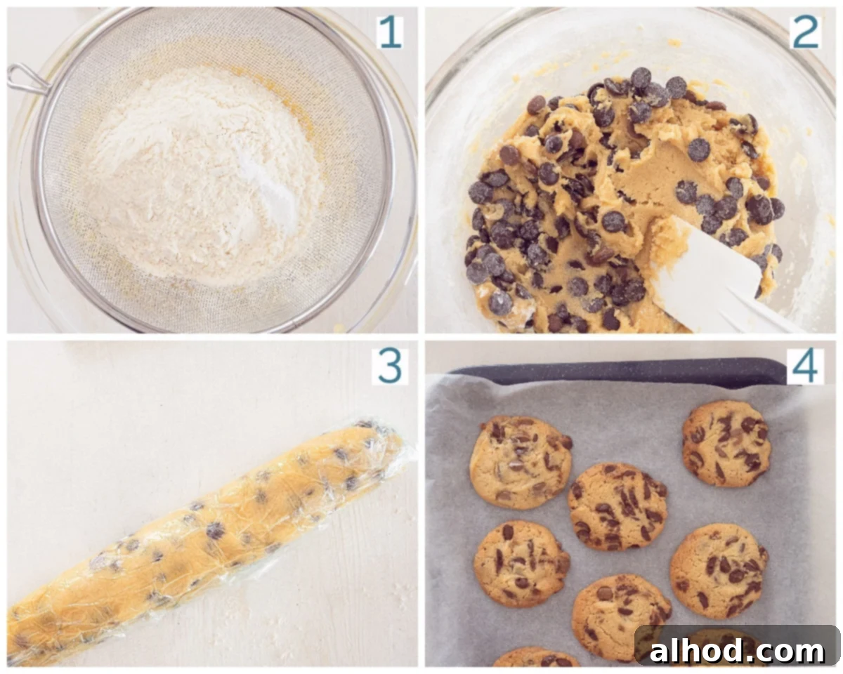 Your Personal Small Batch Chocolate Chip Treat 4 4 collage photo preparation Chocolate Chip Cookies