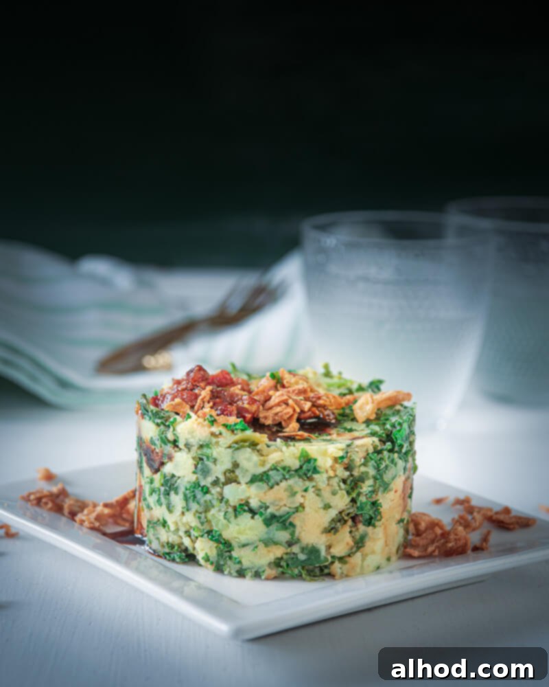 Dutch Kale Stamppot with Bacon 2 Delicious creamy Asian-inspired Dutch Boerenkool Stamppot with hoisin bacon and crispy fried onions