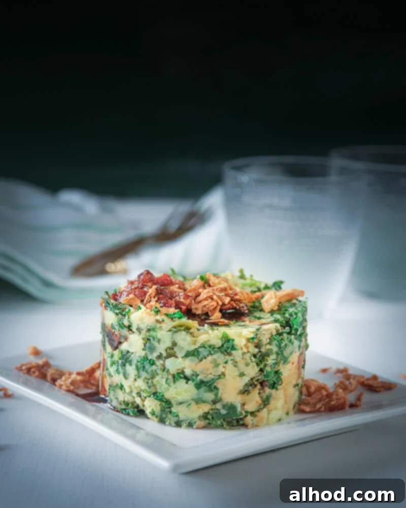 Dutch Kale Stamppot with Bacon 3 Orientally inspired Dutch boerenkool stamppot with crispy hoisin bacon