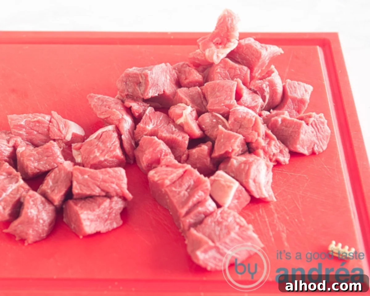 Belgian Beef Stew 4 Slice the meat in cubes