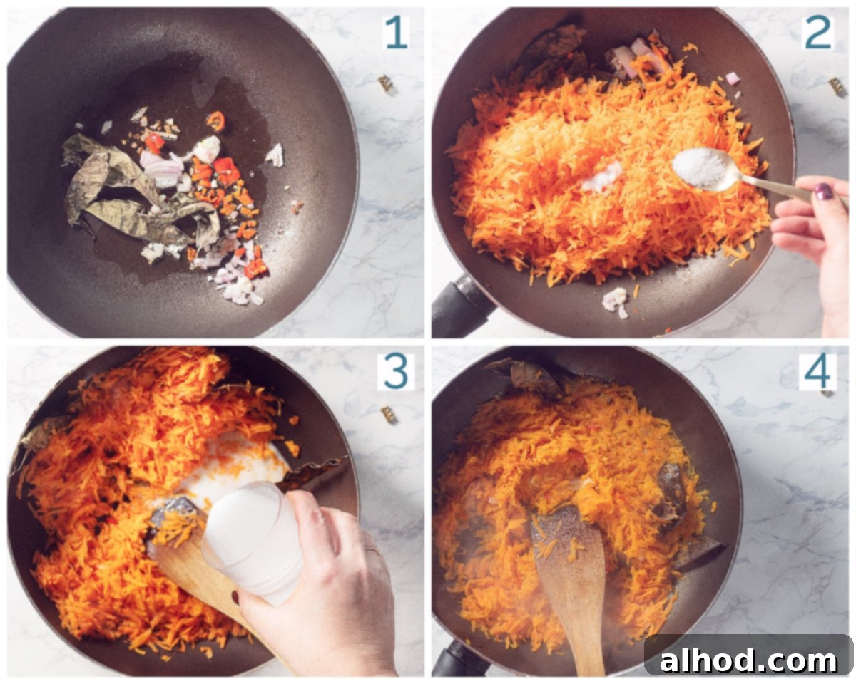 Lacy Sri Lankan Hoppers with Rich Beef Curry 8 4 steps preparation process for Tropical carrots