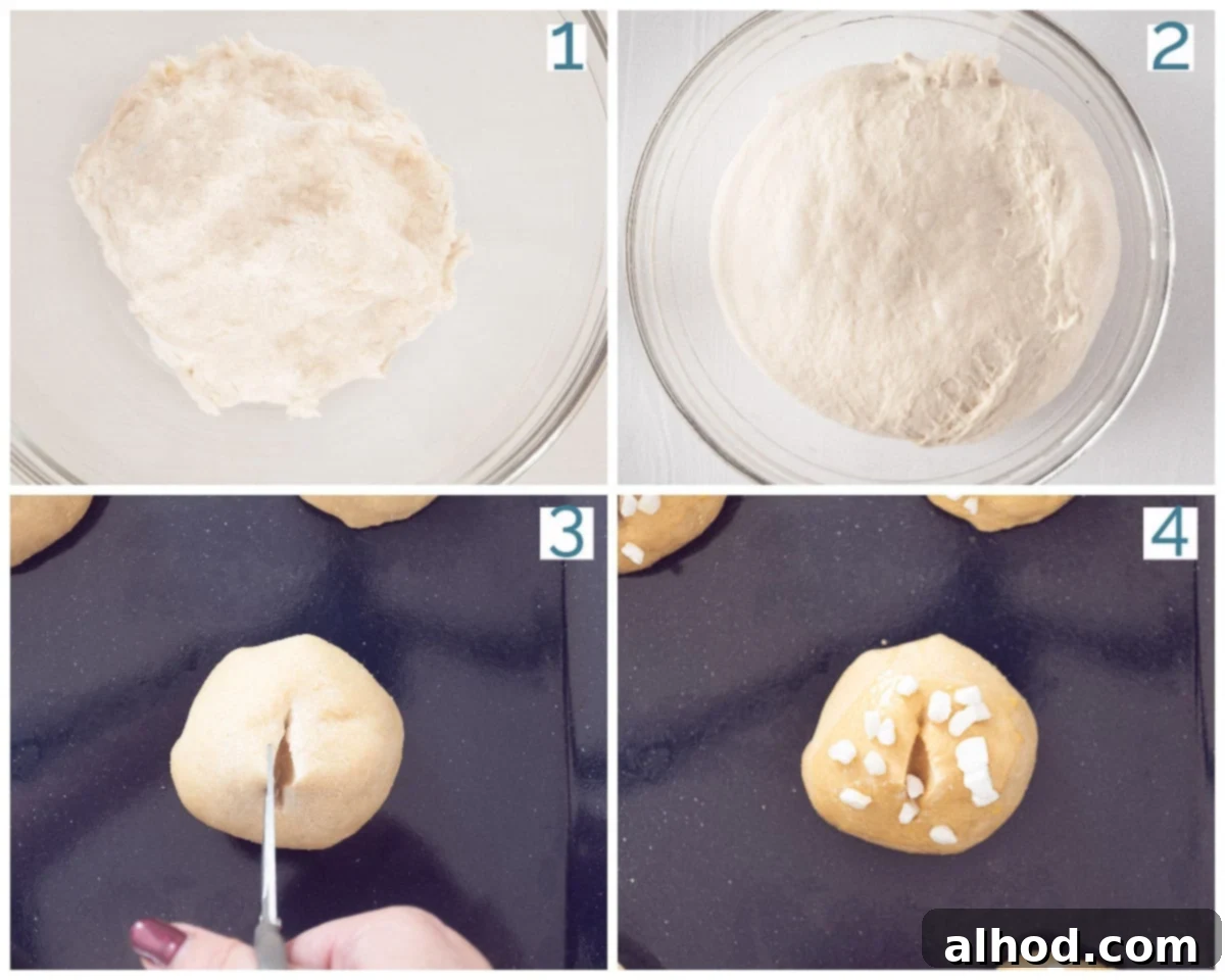 Dutch Pearl Sugar Buns 4 4 photos preparation collage Preparing Dutch Suikerbroodjes (sugar buns)